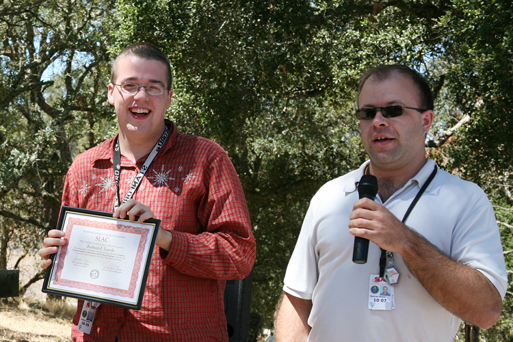 Here I am at the end of the 2007 SULI internship with my adviser
Sam Webb.