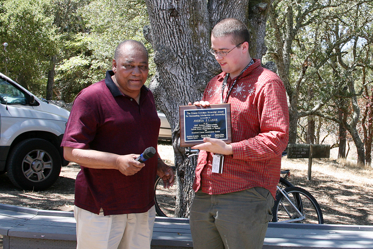 A picture of me receiving the Ernest Coleman Award for Scholarship
and Citizenship.